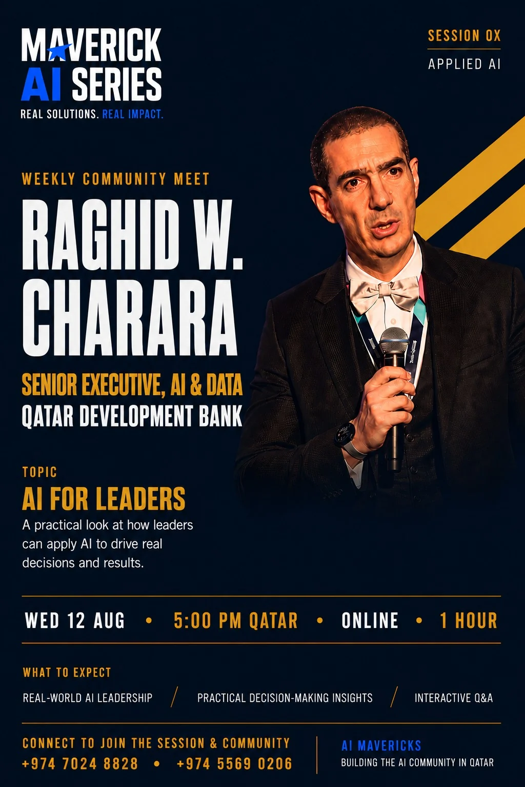 AI for Leaders session poster with Raghid W. Charara